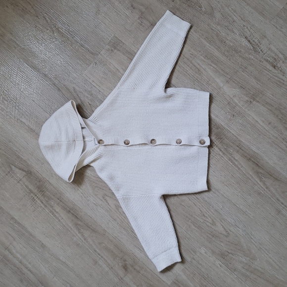 ZARA Cream Knitted Sweater Hoody 12-18m - Picture 1 of 1